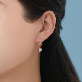 Mismatched Gnome And Mushroom Huggie Hoop Earrings In Sterling Silver, 3 of 12
