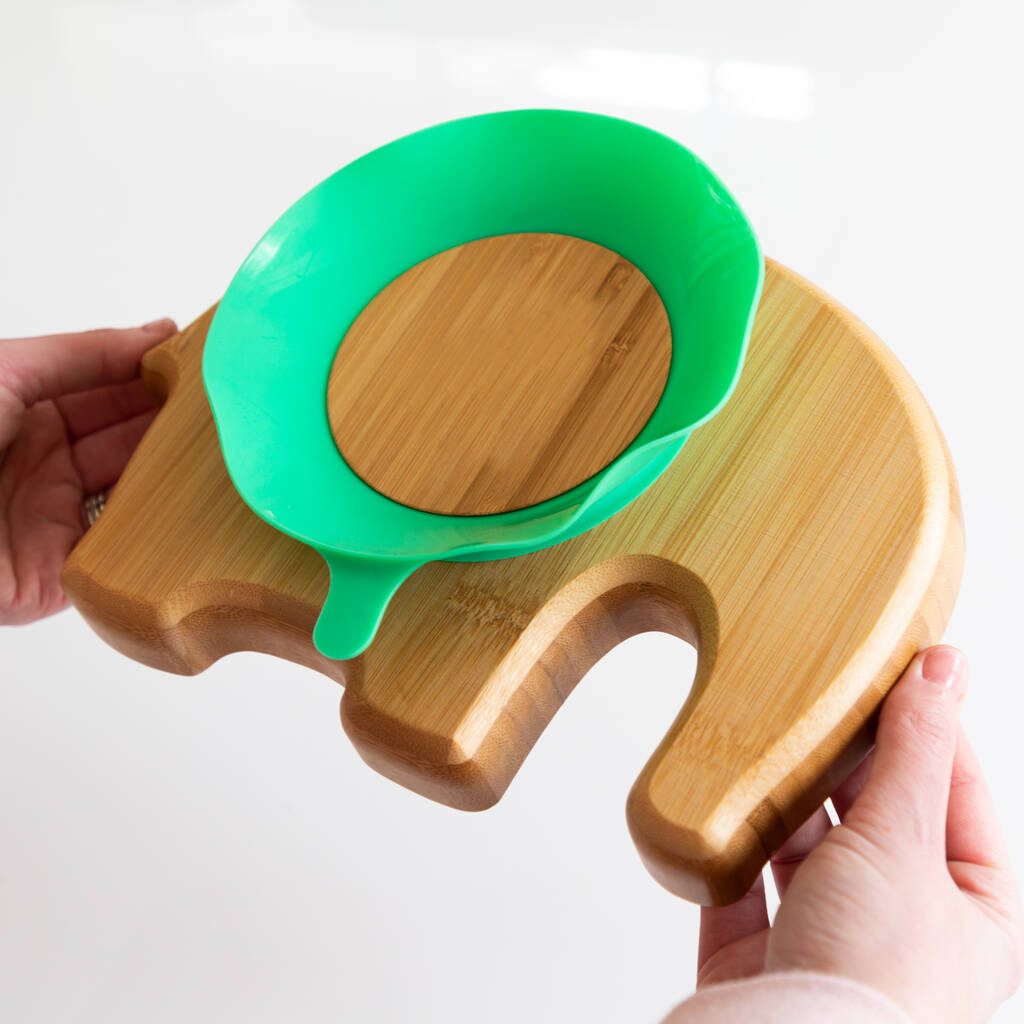 Personalised Elephant Suction Plate For Kids By Mirrorin