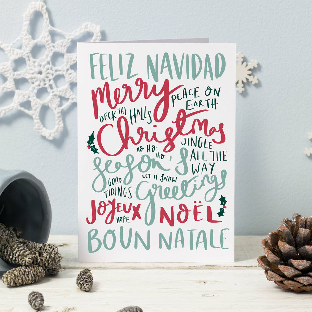 All The Ways To Say Merry Christmas Card By Oops a doodle