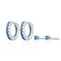 Blue Stone Huggie And Tiny Stud Earring Set, thumbnail 1 of 4