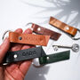 Hand Crafted Personalised Leather Flag Keyring, thumbnail 1 of 9