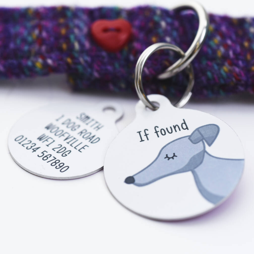 Greyhound/ Whippet Personalised Dog Tag By Hoobynoo
