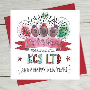 Corporate Multi Buy Reindeer Christmas Card By Claire Sowden Design