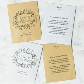 10 ‘Love Is Blooming’ Wedding Favour Seed Packets, 4 of 5
