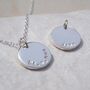 Personalised Hand Stamped Double Sided Disc Necklace, thumbnail 1 of 12