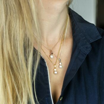 Solitaire Single Pearl With Star Pendant, 2 of 12