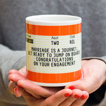 Personalised Engagement Train Ticket Mug, 2 of 6