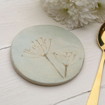 Green And Gold Wild Flower Coasters, 8 of 10