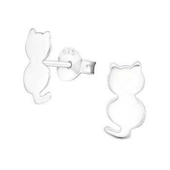 Sterling Silver Cat Earrings In A Gift Tin, 2 of 12