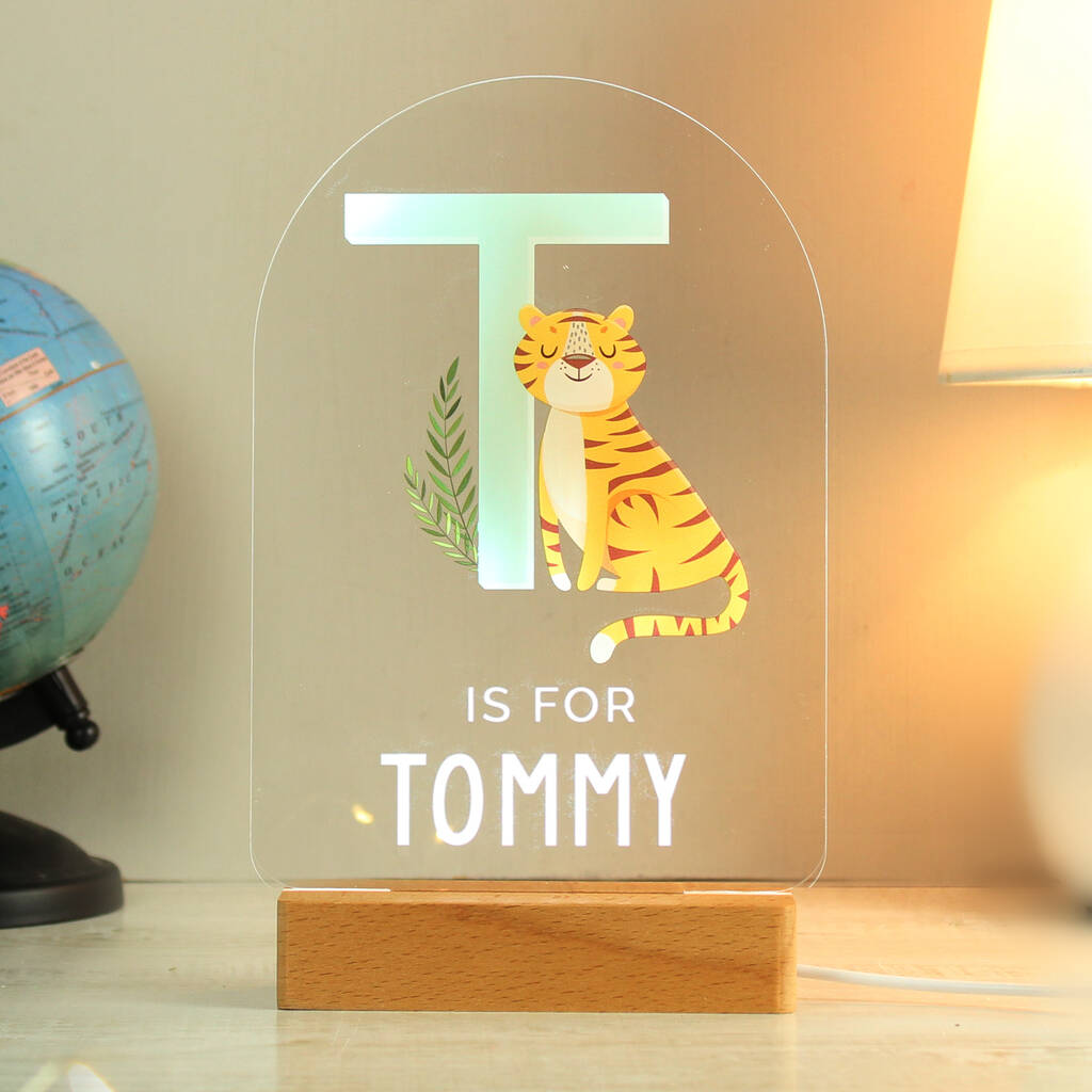 Personalised Animal Alphabet LED Light, 1 of 12