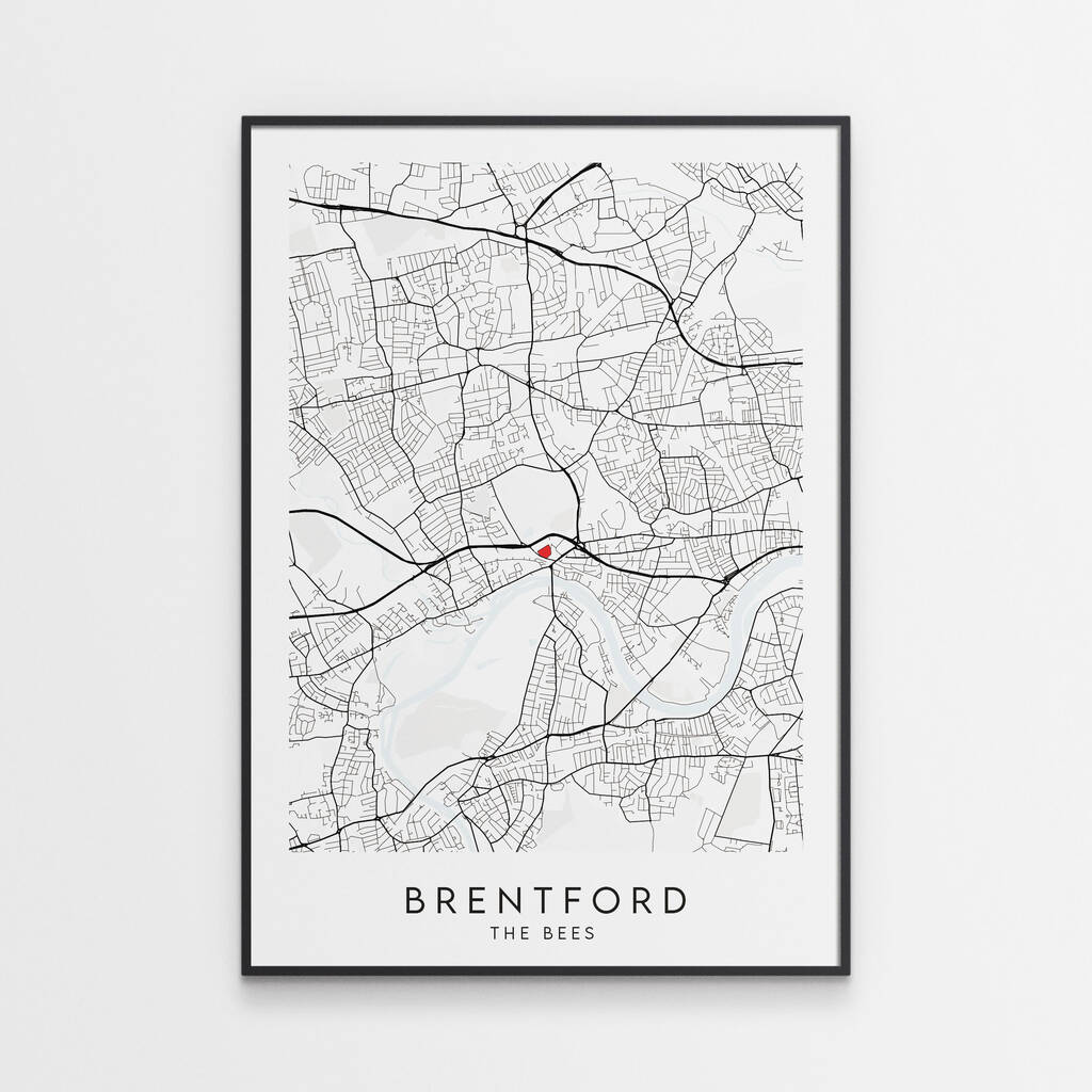 Brentford Fc Poster Football Stadium Map Print By MONOSCAPE