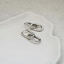 Double Oval Hoops Silver, thumbnail 2 of 6