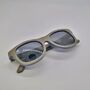 Orleans Recycled Denim Frame Sunglasses Dark Grey Lens, thumbnail 6 of 10