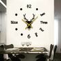 Stag Antlers 3D Wall Clock,Black,Gold,Silver,Red, thumbnail 2 of 4