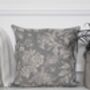 Floraison Floral Manoir Grey Linen Square Cushion, thumbnail 1 of 3