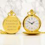 Engraved Pocket Watch Gold Plated In Box, thumbnail 1 of 5