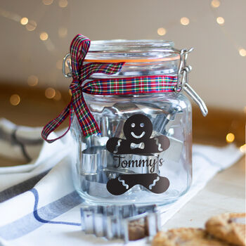 Personalised Jar With Christmas Cookie Cutters, 2 of 5