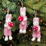 Felt Rabbit With Mushroom Hanging Decoration, thumbnail 3 of 4