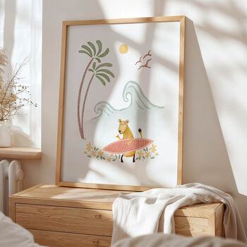 Lioness Surf – Tropical Wall Art Print, 3 of 4
