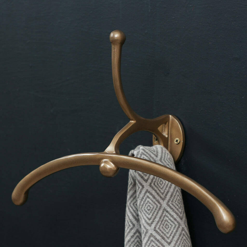 Leoie Vintage Music Note Style Metal Coat Hanger Wrought Iron Rack Robe Wall Mount Hooks Home Decor Bronze