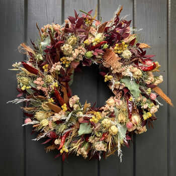 Dried Autumn Wreath With Chillies 'Hansel', 4 of 11