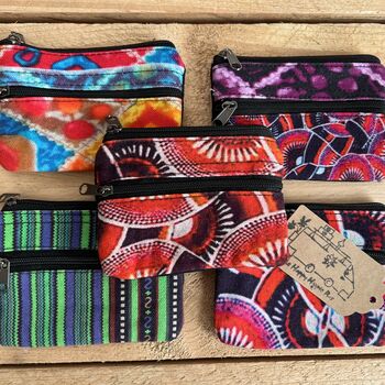 Hand Printed Coin Purse Boho Hippie Wallet, 2 of 11