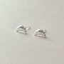 Sterling Silver Croissant Micro Stud Earrings, thumbnail 1 of 4