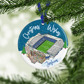 Personalised Chelsea Bauble, Stamford Bridge Christmas, 2 of 4