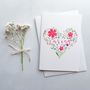 'Cariad' Floral Heart Welsh Greeting Card, thumbnail 1 of 3