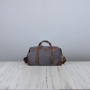 Classic Vintage Look Waxed Canvas Duffle Bag, 3 of 12
