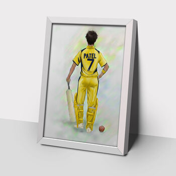 Personalised Custom Cricketer Print, 3 of 7