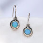 Molten Sterling Silver Blue Opal Flower Drop Earrings, thumbnail 1 of 8