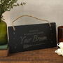 Enchanted Emporium 'Home Is Where You Hang Your Broom' Illustrated Slate Sign | Homeware | Home Decor, thumbnail 1 of 2