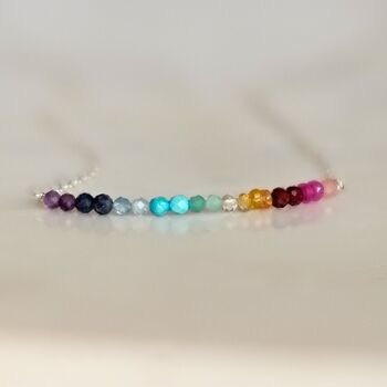 Real Gemstone Rainbow Necklace, 8 of 10