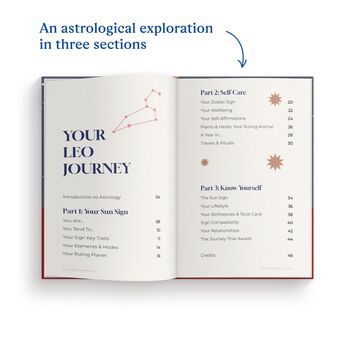Leo Star Sign Gift Personalised Astrology Zodiac Book, 6 of 8