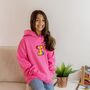 Pink Kids Rainbow Embroidered Initial Hoodie, thumbnail 4 of 4