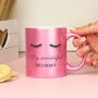 Personalised Mother's Day Eyelashes Pink Glitter Mug, thumbnail 2 of 5