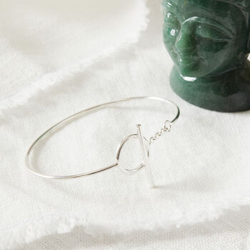 Sterling Silver T Bar Bangle, 3 of 7