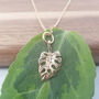 18k Gold Vermeil Plated Montsera Leaf Necklace, thumbnail 1 of 4