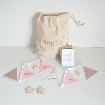 Personalised Rose Gold Bunting Gift Set, 6 of 9