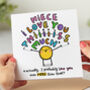 Niece I Love You This Much Card, thumbnail 1 of 2