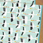 Blue Stork Wrapping Paper Two Sheets, thumbnail 2 of 6
