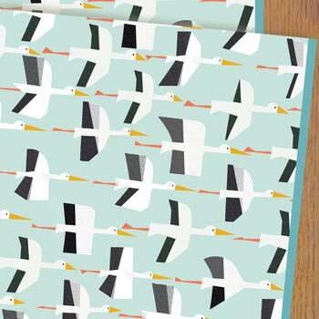 Blue Stork Wrapping Paper Two Sheets, 2 of 6