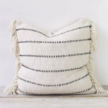 Linan Striped Cotton Cushion, 3 of 4