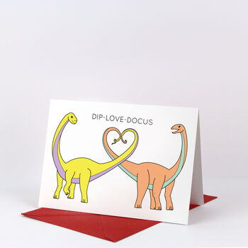 Dip Love Docus Funny Dinosaur Valentine's Day Card, 2 of 3