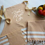 Personalised Cotton Apron And Tea Towel, Birthday Gift, thumbnail 2 of 12