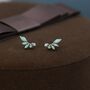 Green Opal Marquise Cluster Stud Earrings, thumbnail 3 of 12