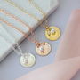 Bridesmaid Pearl And Crystal Disc Charm Necklace, thumbnail 2 of 6