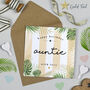Palm Leaf Auntie Birthday Card, thumbnail 1 of 2