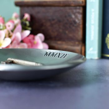 10th Anniversary Gift, Aluminium Pressed Dish. Trinket And Ring Receptacle, 5 of 9